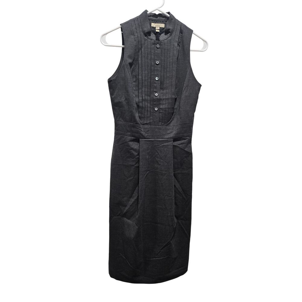 Burberry Charcoal Gray Sleeveless Midi Dress